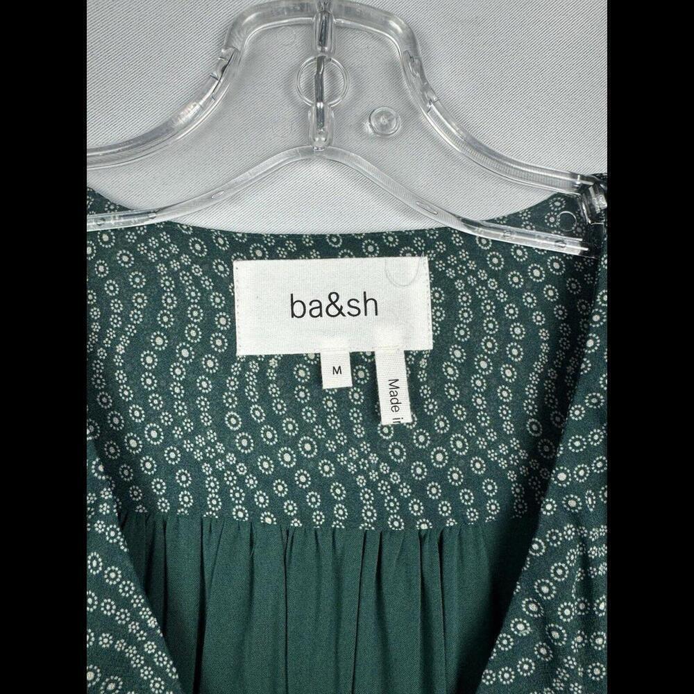 ba&sh Little Robe Ruched Mini Dress Emerald Size 2, US M - Picture 3 of 5